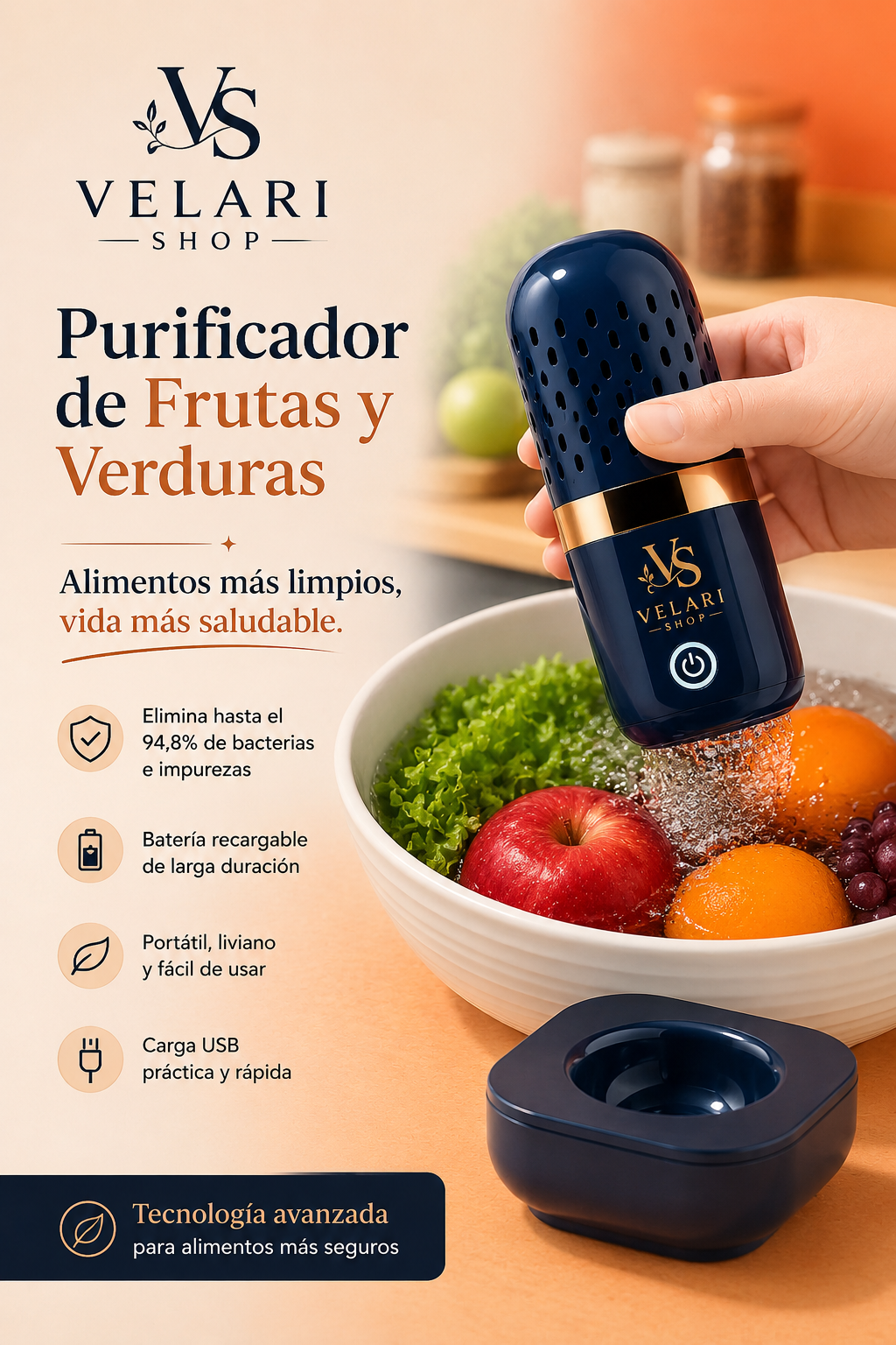 Purificador Inteligente de Frutas y Verduras