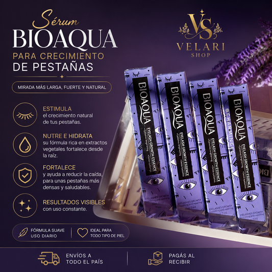 Serum para Crecimiento de Pestañas BIOAQUA-Pestañas mas Largas y Fuertes