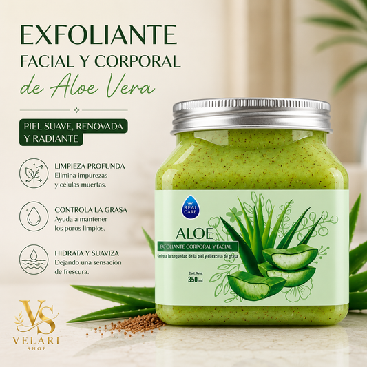 Exfoliante Facial y Corporal de Aloe Vera-Piel Suave y Radiante