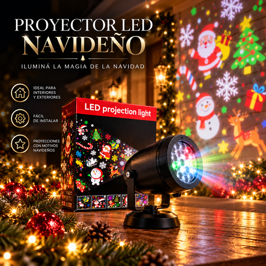PROYECTOR LED NAVIDEÑO – ¡ILUMINÁ LA MAGIA DE LA NAVIDAD! 🎅🌟