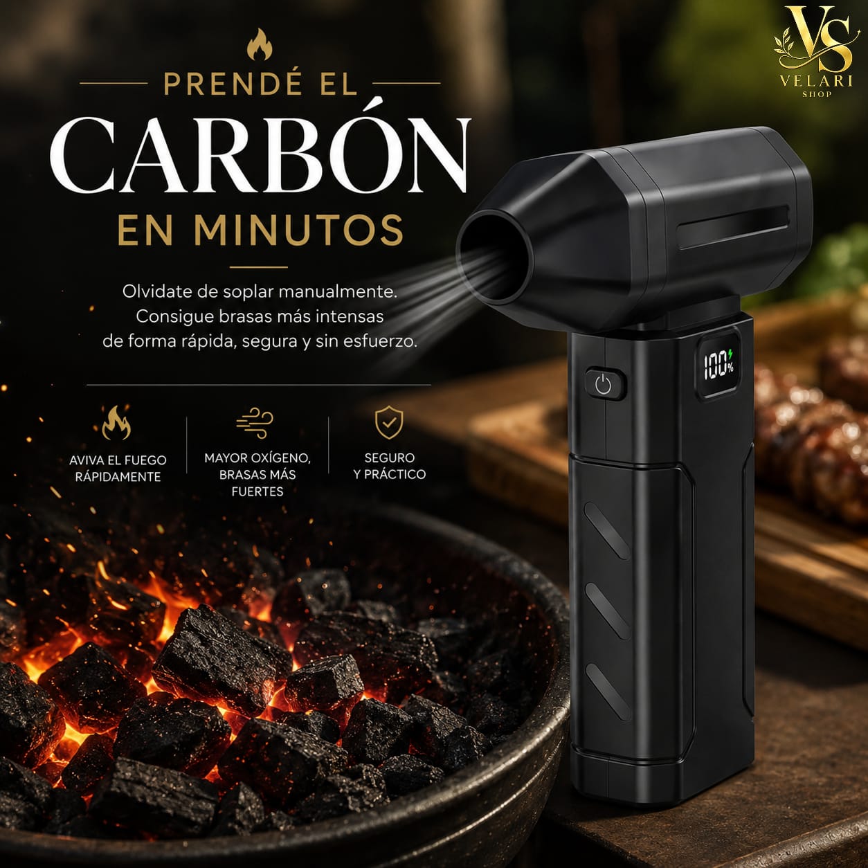 Mini Soplador Turbo Jet Recargable-Alta Potencia