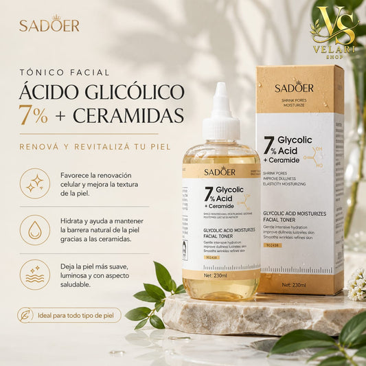 Tónico Facial Ácido Glicólico 7% + Ceramidas
