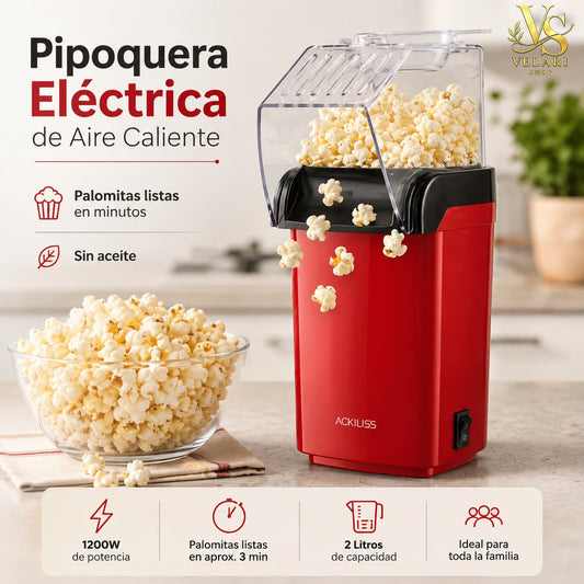 Pipoquera Eléctrica de Aire Caliente – Palomitas sin Aceite