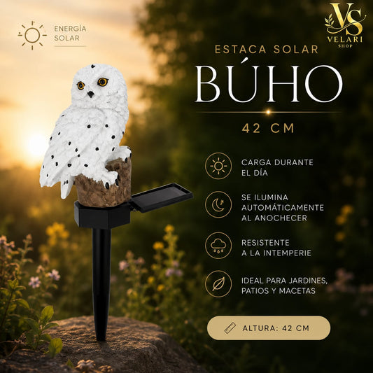 Estaca Solar Decorativa Búho LED 42 cm – Luz Automática