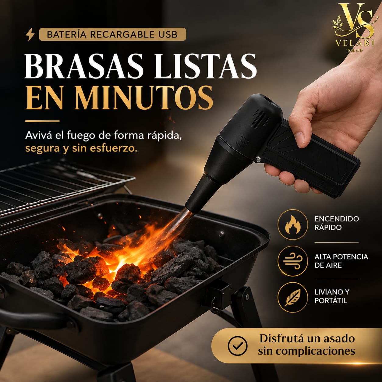 Mini Soplador Turbo Jet Recargable-Alta Potencia