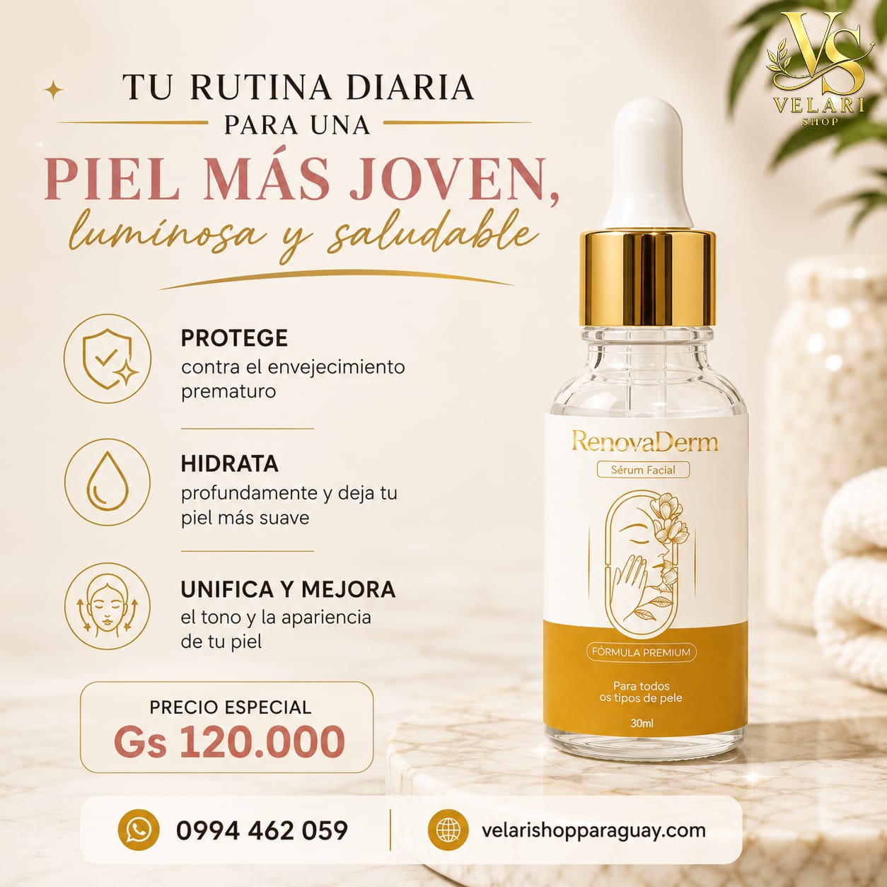 RenovaDerm – Sérum Facial Antimanchas y Antiedad