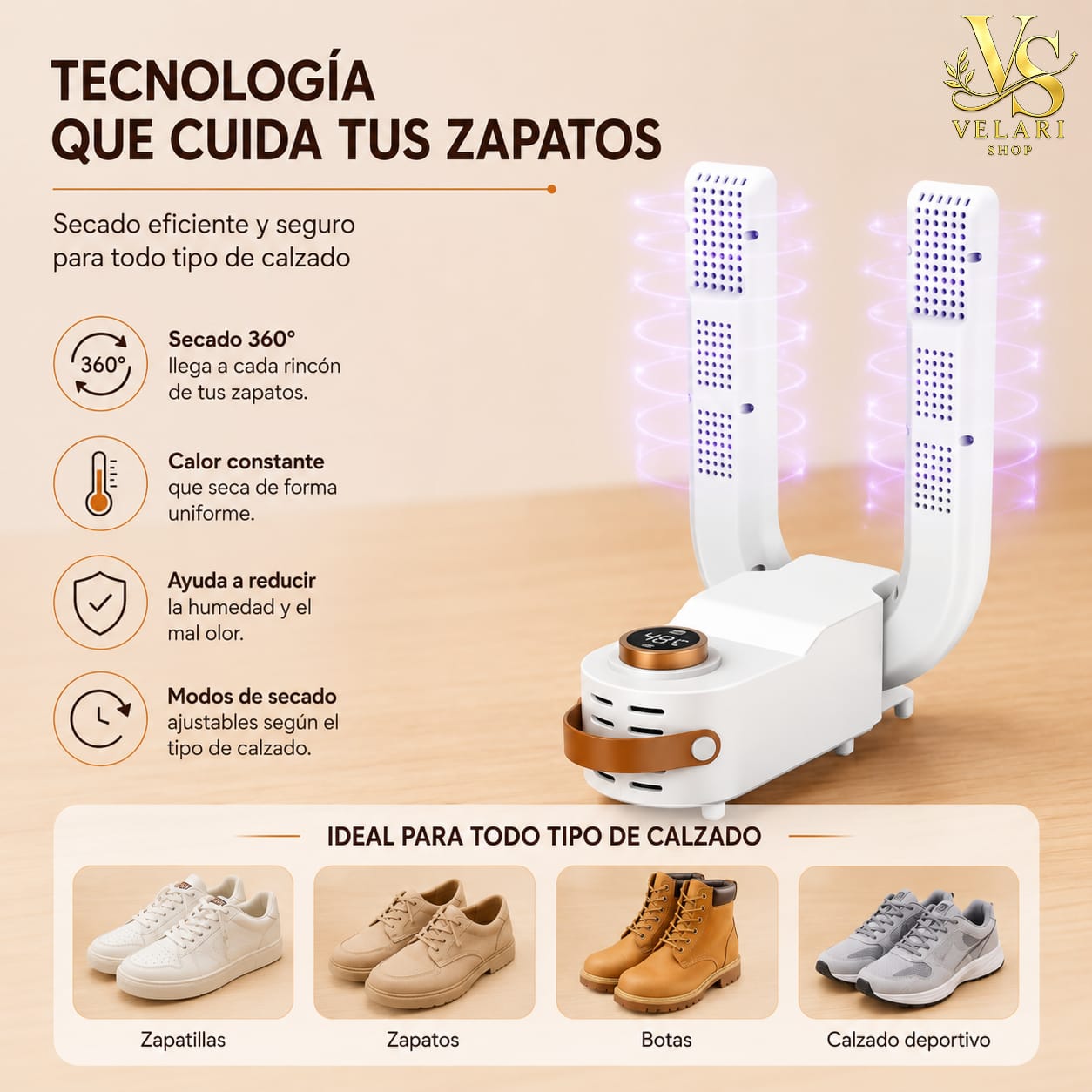 Secador Eléctrico de Calzados 360° – Secado Rápido y Eficiente